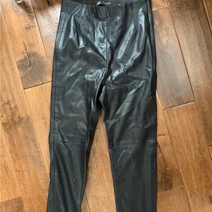 Zara Black Leather-Style Leggings